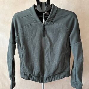 Adidas Mix-up Full-Zip Bomber Track Jacket Grey Green Women's Small